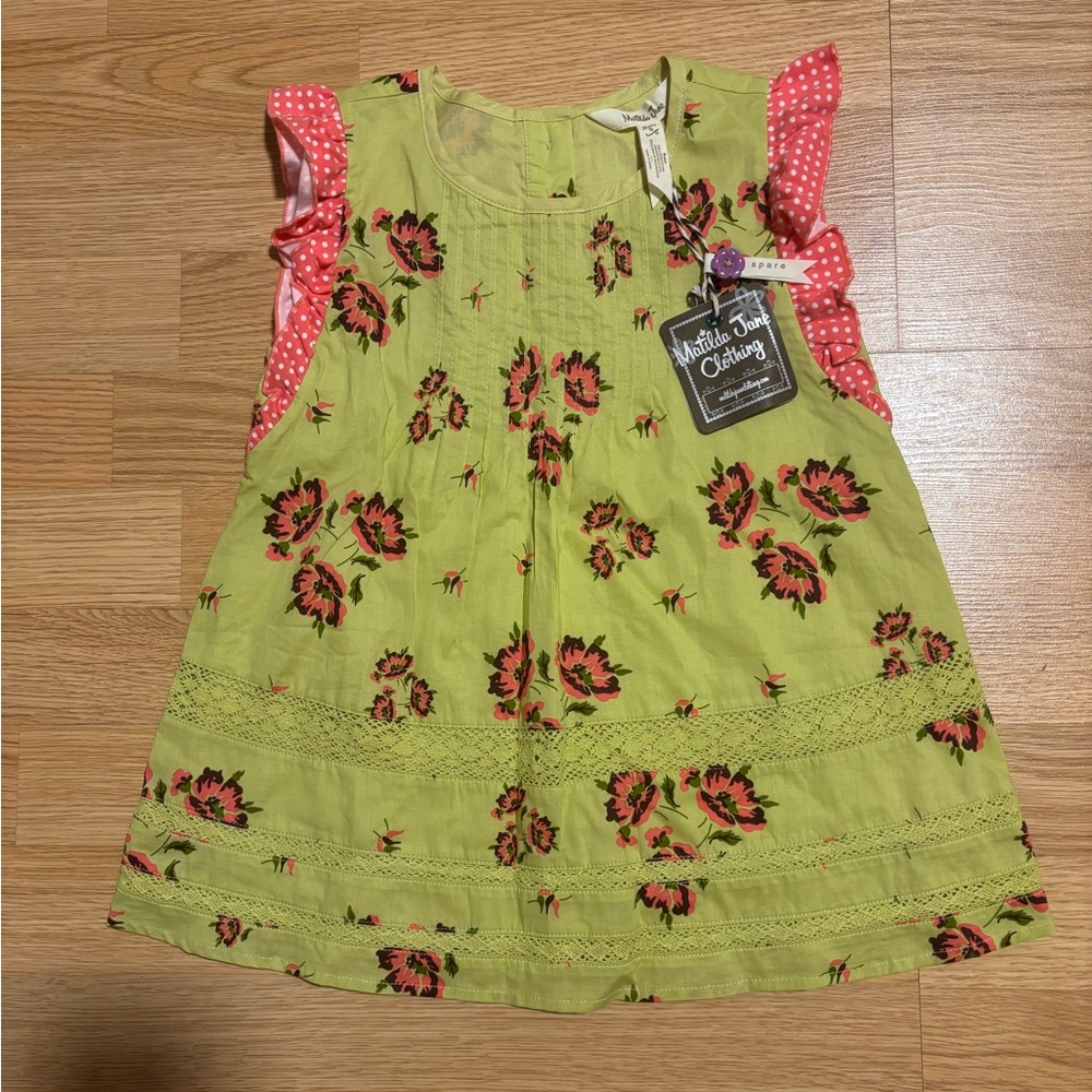 New “Matilda Jane” tunic size 6 with tag and extra button